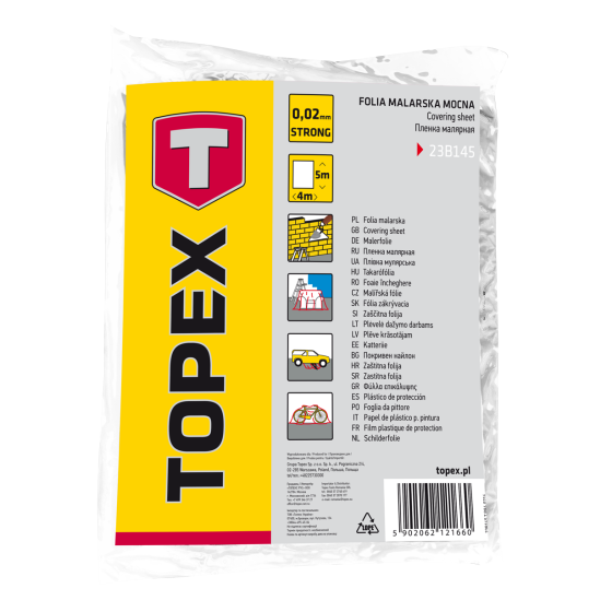TOPEX 23B145 FOLIA OCHRONNA BUDOWLANA