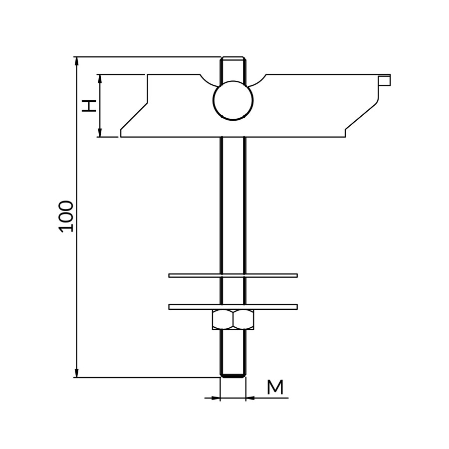 NICZUK KOTWA UCHYLNA TRP-M10X100
