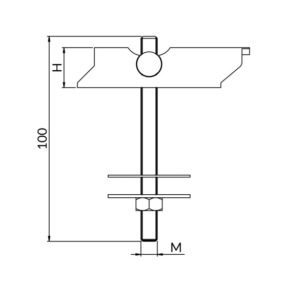 NICZUK KOTWA UCHYLNA TRP-M8X100