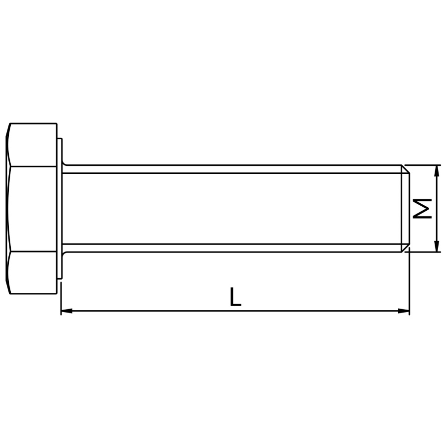 NICZUK ŚRUBA 6-KĄT 105-M12X100