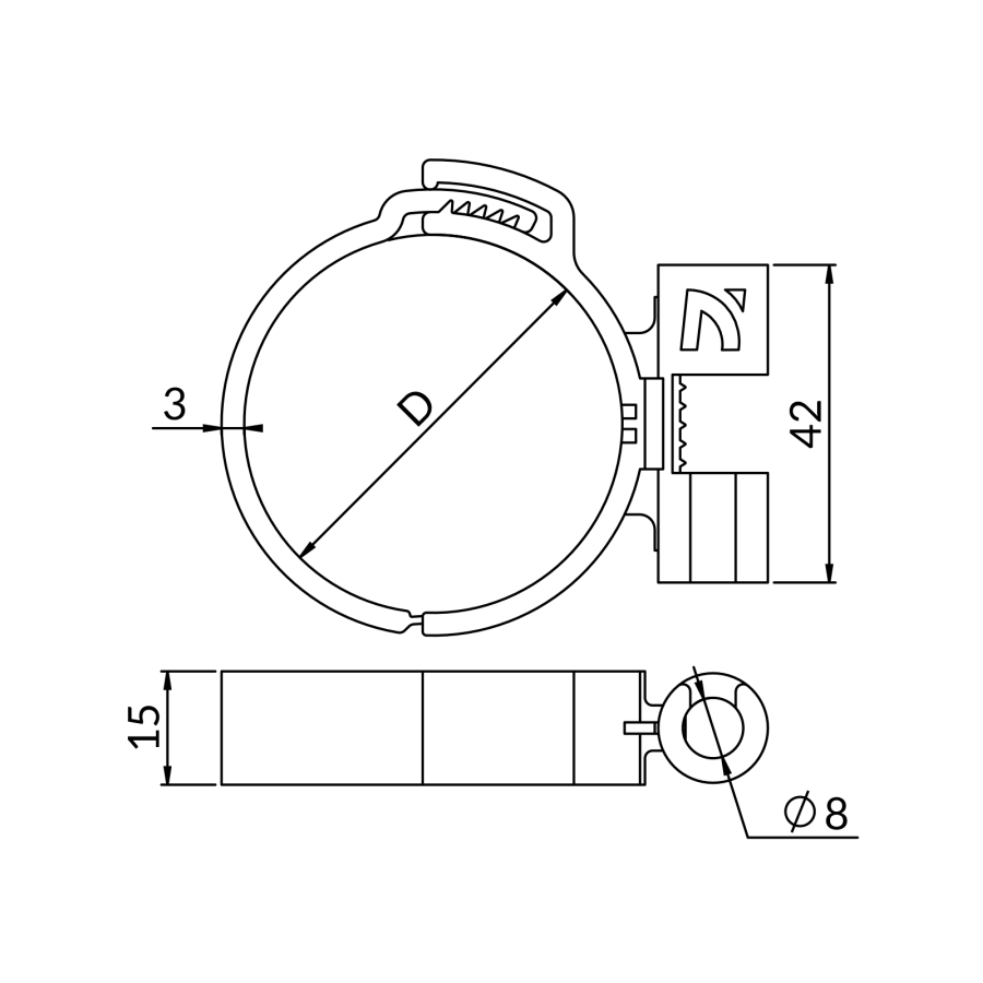 NICZUK UCHWYT ZATRZASKOWY UZT-50