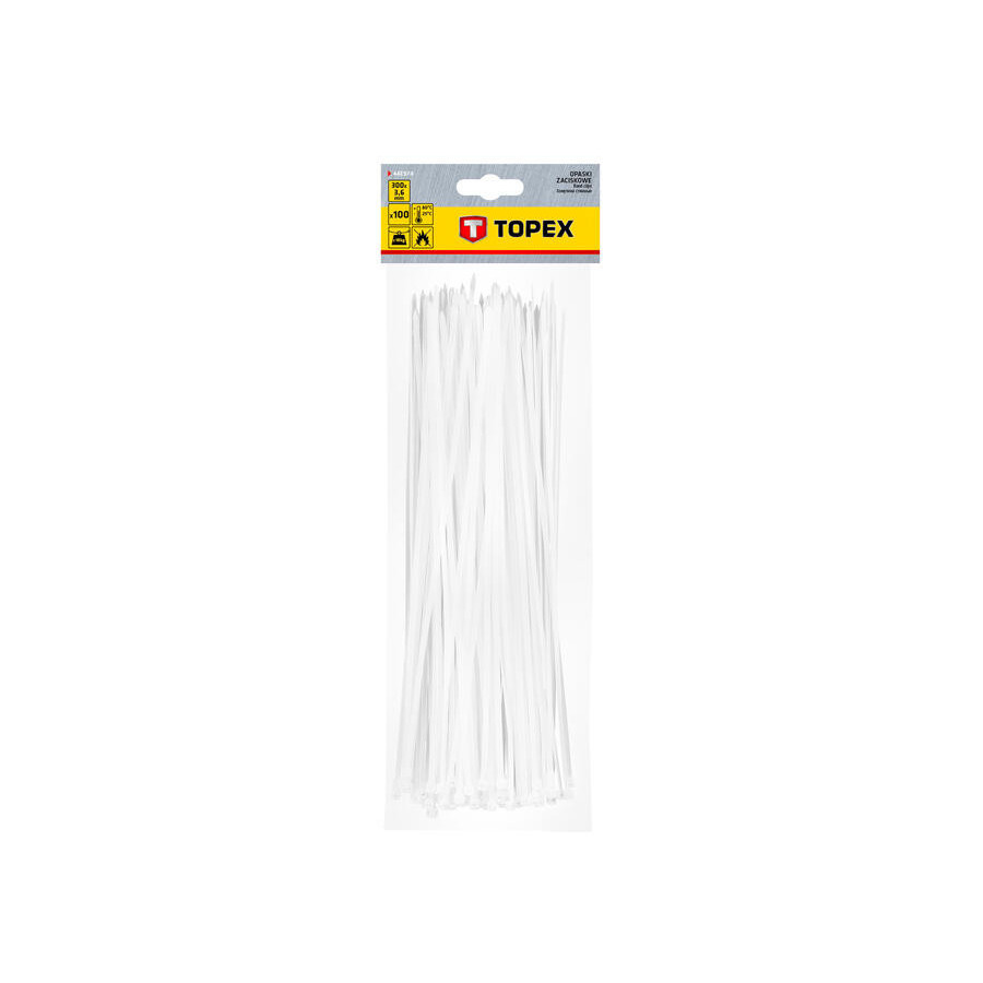 TOPEX OPASKI NYLONOWE BIAŁE 300 mm